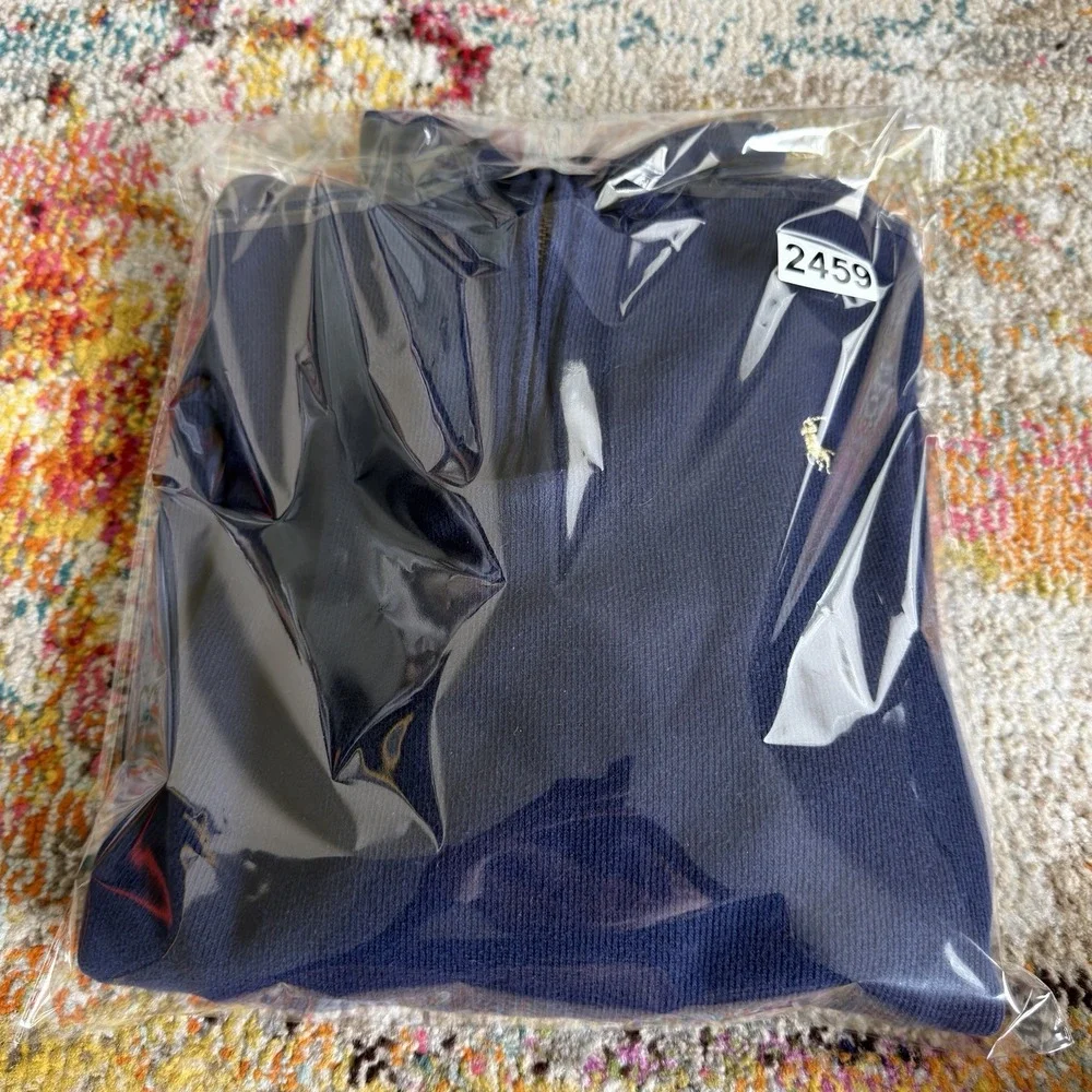 Vintage Polo Ralph Lauren Pitt Panthers 1/4 Zip Pullover Medium Navy Blue